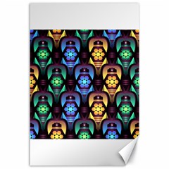 Pattern Background Bright Blue Canvas 24  X 36 