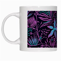 Stamping Pattern Leaves Drawing White Mugs by Pakrebo