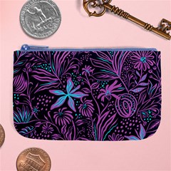 Stamping Pattern Leaves Drawing Large Coin Purse by Pakrebo