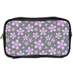 Seamless Pattern Flowers Pink Toiletries Bag (Two Sides) Back