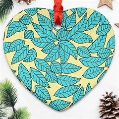 Leaves Dried Leaves Stamping Heart Ornament (two Sides) by Pakrebo