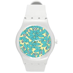 Leaves Dried Leaves Stamping Round Plastic Sport Watch (m) by Pakrebo