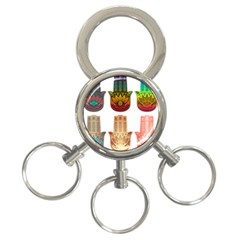 Evil Eye Protection Charm Colorful 3-ring Key Chain by Pakrebo