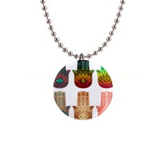 Evil Eye Protection Charm Colorful 1  Button Necklace by Pakrebo