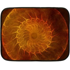 Orange Warm Hues Fractal Chaos Fleece Blanket (mini) by Pakrebo