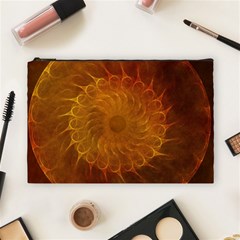 Orange Warm Hues Fractal Chaos Cosmetic Bag (large) by Pakrebo