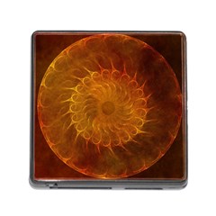 Orange Warm Hues Fractal Chaos Memory Card Reader (square 5 Slot) by Pakrebo