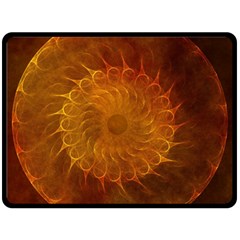 Orange Warm Hues Fractal Chaos Fleece Blanket (large)  by Pakrebo