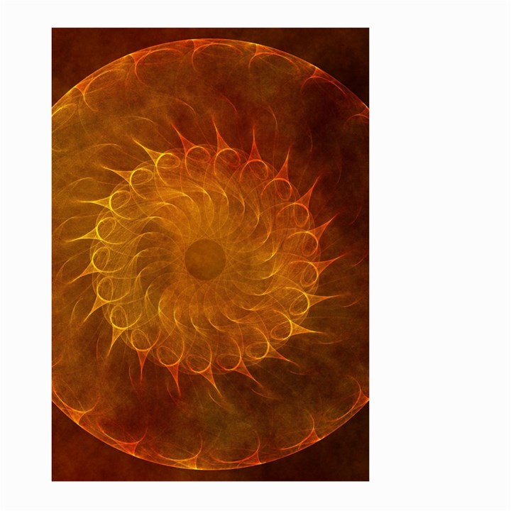 Orange Warm Hues Fractal Chaos Large Garden Flag (Two Sides)