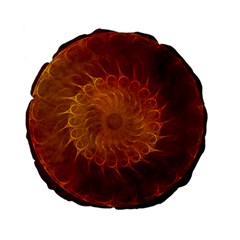 Orange Warm Hues Fractal Chaos Standard 15  Premium Flano Round Cushions by Pakrebo