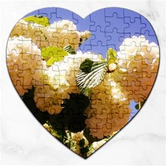 Yellow Snowball Branch Jigsaw Puzzle (heart) by okhismakingart