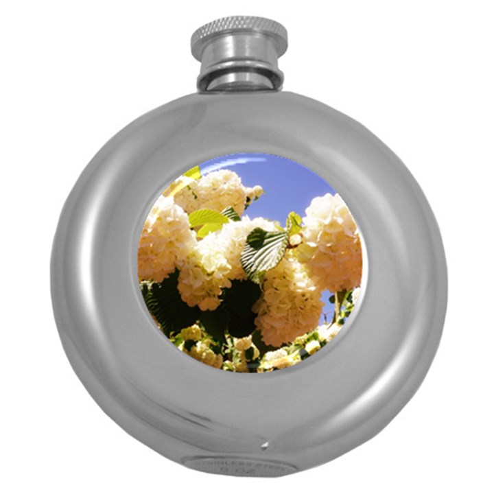 Yellow Snowball Branch Round Hip Flask (5 oz)