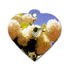 Yellow Snowball Branch Dog Tag Heart (one Side) by okhismakingart