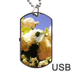 Yellow Snowball Branch Dog Tag Usb Flash (two Sides) by okhismakingart