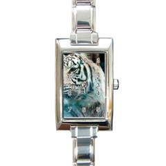 White Tiger Rectangle Italian Charm Watch by snowwhitegirl