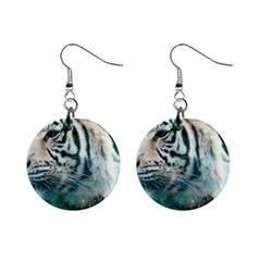 White Tiger Mini Button Earrings by snowwhitegirl