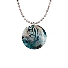 White Tiger 1  Button Necklace by snowwhitegirl