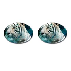 White Tiger Cufflinks (oval) by snowwhitegirl