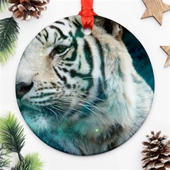 White Tiger Round Ornament (two Sides) by snowwhitegirl