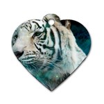 White Tiger Dog Tag Heart (One Side) Front