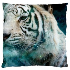 White Tiger Large Cushion Case (one Side) by snowwhitegirl