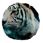 White Tiger Large 18  Premium Round Cushions Back