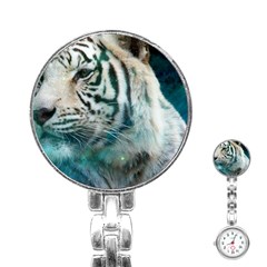 White Tiger Stainless Steel Nurses Watch by snowwhitegirl