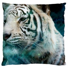 White Tiger Large Flano Cushion Case (two Sides) by snowwhitegirl