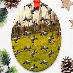 Flying Sheep Ornament (oval)