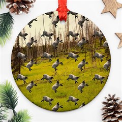 Flying Sheep Round Ornament (two Sides) by snowwhitegirl