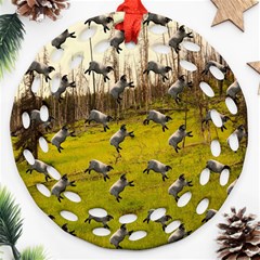 Flying Sheep Round Filigree Ornament (two Sides) by snowwhitegirl