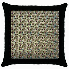 Distressed Cracked Doll Head Pattern Throw Pillow Case (black) by snowwhitegirl