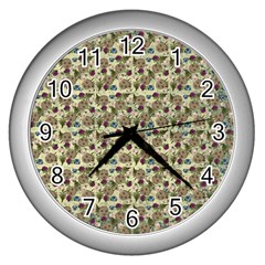 Distressed Cracked Doll Head Pattern Wall Clock (silver) by snowwhitegirl