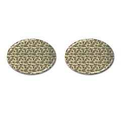 Distressed Cracked Doll Head Pattern Cufflinks (oval) by snowwhitegirl