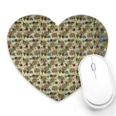 Distressed Cracked Doll Head Pattern Heart Mousepads by snowwhitegirl