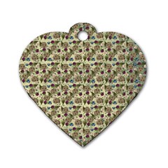 Distressed Cracked Doll Head Pattern Dog Tag Heart (one Side) by snowwhitegirl