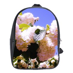 Pink Snowball Branch  School Bag (large) by okhismakingart