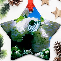 Blue Snowball Branch Ornament (star) by okhismakingart