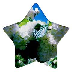 Blue Snowball Branch Star Ornament (two Sides) by okhismakingart