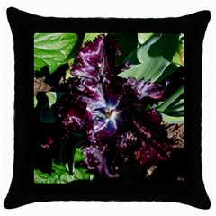 Galaxy Tulip Throw Pillow Case (black) by okhismakingart