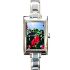 Skyward Tulips Rectangle Italian Charm Watch by okhismakingart