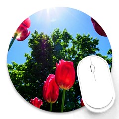 Skyward Tulips Round Mousepads by okhismakingart