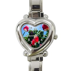 Skyward Tulips Heart Italian Charm Watch by okhismakingart