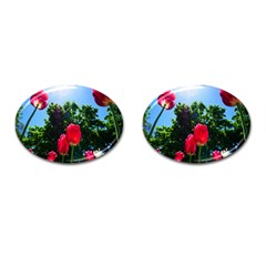 Skyward Tulips Cufflinks (oval) by okhismakingart