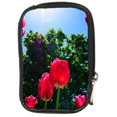 Skyward Tulips Compact Camera Leather Case by okhismakingart