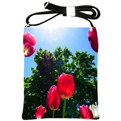 Skyward Tulips Shoulder Sling Bag by okhismakingart