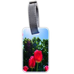 Skyward Tulips Luggage Tag (two Sides) by okhismakingart