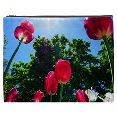 Skyward Tulips Cosmetic Bag (xxxl) by okhismakingart