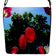 Skyward Tulips Flap Closure Messenger Bag (s) by okhismakingart