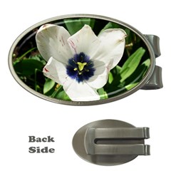 Blue Centered Tulip Money Clips (oval)  by okhismakingart